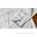 Men's White Jacquard Shirts Long-sleeved